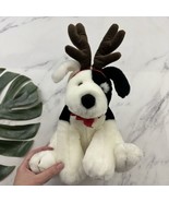 Russ Berrie Spockets Dog Plush Stuffed Animal Black White Reindeer Antle... - $39.25 CAD