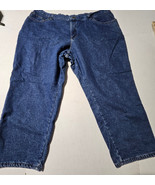 LL Bean Double L Relaxed Fit Fleece Lined Denim Blue Jeans Womens 26WP 4... - $27.09