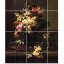 Jean Baptiste Robie Flower Painting Ceramic Tile Mural P22958 - £239.25 GBP+