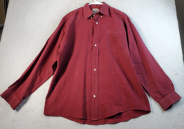 Cinch Shirt Mens Medium Red Long Casual Sleeve Pocket Logo Collared Button Down - £6.70 GBP