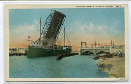 Steamer Bascule Bridge Corpus Christi Texas 1930s postcard - $6.44