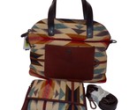 NWT Pendleton Wyeth Trail Dome Bag &amp; Zip Wallet Aztec Leather, Wool Reta... - $197.96