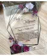 10pcs Acrylic Wedding Invitaitons,Custom Invitation Cards,free design me... - $32.00