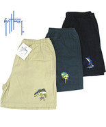 Guy Harvey 2 Bass Cotton Sport Short Small Green &amp; Blue - £21.92 GBP