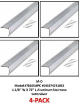 M-D #78105 1-1/8’’ W X 72’’ L Aluminum Stairnose, Satin Silver 4-PACK - $1,930.61 MXN