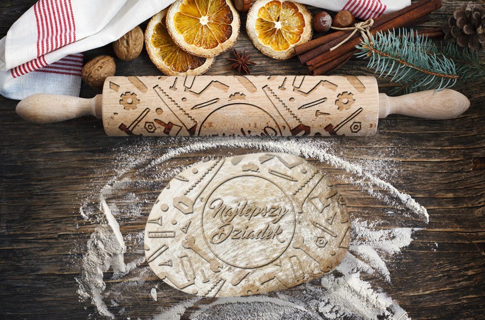 Engraved rolling pin. GRANDFATHER'S DAY. Original shape. The BEST pattern. - $27.49