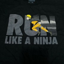 Shonen Jump Naruto Shippuden Run Like A Ninja Anime Black T-Shirt New XL - £17.90 GBP