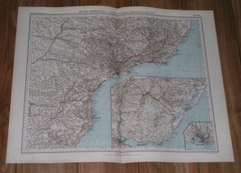 1927 Vintage Italian Map Of Southern Brazil Sao Paulo Rio De Janeiro Montevideo - £21.90 GBP