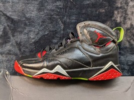 Jordan Boy Retro 7 BG Marvin The Martian Sneaker 304774-029 Black Red Leather 7Y - £24.00 GBP