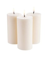 3 Pack Unscented Pillar Candles 65 Hours Long Burning Christmas White - $37.15 CAD