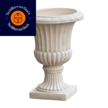 Christopher Knight Home Antique Urn Planter, 26&quot;, White  - £175.33 GBP