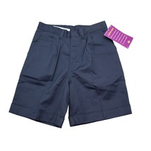 Dickies Shorts Boys 10 Blue Chino Mid Rise Hook Eye Zip Pocket Pleated - $24.63