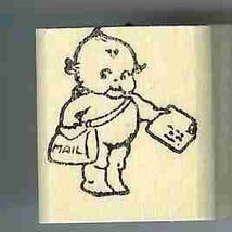 Kewpie mailman  rubber stamp - $8.99