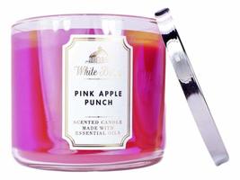 Bath &amp; Body Works White Barn Pink Apple Punch 3 Wick Scented Candle with... - $62.99