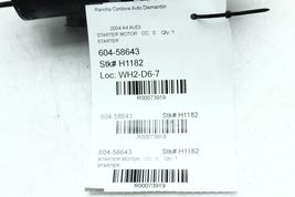 Starter Motor Convertible Thru VIN 005700 Fits 99-05 AUDI A4 73919 image 12