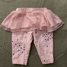 Carter’s Baby Girl Pants Pink with tulle skirt top Of Waist size 3 months - $3.91
