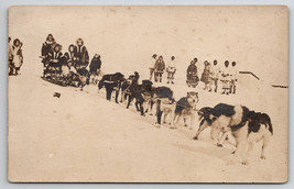 Alaska Dog Sled Team Alaskan Malamutes And Indigenous People RPPC Postca... - £14.79 GBP