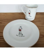 Merry Masterpieces porcelain plate &amp; coffee mug set 1999 &quot;Black Tie Opti... - $20.75 CAD