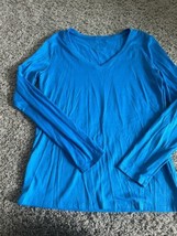 Nike Dri-Fit*Women’s Long Sleeve Fitted Pullover Shirt*Blue*Size Medium V Neck - £6.14 GBP