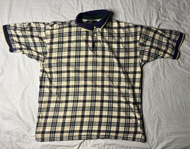VTG Duck Head Polo Shirt Men’s Large Blue Red Green Plaid Colorful 90s P... - $25.00