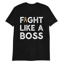 Fight Like a Boss Childhood Cancer Awareness Gold Ribbon T-Shirt - £15.62 GBP+