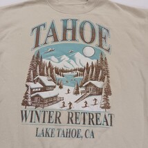 State of Mine Graphic Sweatshirt Mens S Beige Lake Tahoe Winter Retreat Pullover image 4