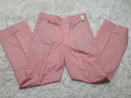 Sears Kings Road Red White Striped Pants 70s 34 x 33 Regular Cut Ban-Rol... - $37.04