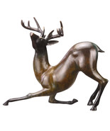 Antiqued Brass Contemporary 10 Point Buck Deer Statue - £640.93 GBP