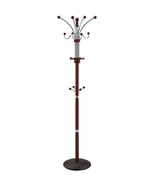 73&quot; Chrome &amp; Wood Coat Rack, Cherry Finish - $2,567.99 MXN