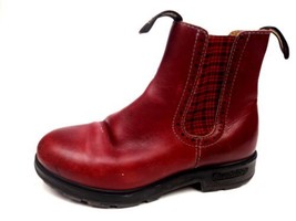 Blundstone #1442 Leather Chelsea Ankle Boots Maroon W Tartan Size 4.5 US... - £47.22 GBP