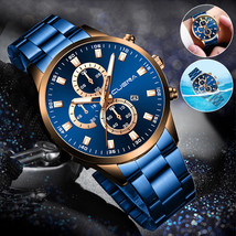 Men's Watch Classic Stainless Steel Quartz Analog Business Waterproof Wristwatch - £20.29 GBP