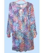 Anne Cole Paisley Cover Up Swimwear Bell Sleeve Drawstring V Neck Tunic ... - $36.07 CAD