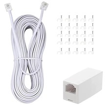 Long Telephone Extension Cord Phone Cable Line Wire, With Standard Rj11 ... - £14.93 GBP
