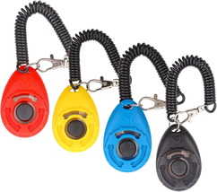 Clicker Training for Dogs, [4 Pcs, Multi-Color] Dog Clicker for Training... - $11.70