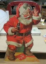 1950s Coca Cola Holidays Merry Christmas Cardboard Sign Santa Bottlle - £241.42 GBP