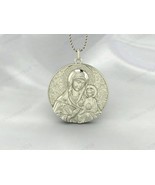 925 Sterling Silver Mother Mary Pendant Necklace, Unique Modern Religiou... - $912.96 MXN+