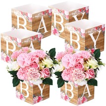 6 Pcs Rustic Floral Baby Shower Decorations Baby Flower Boxes Centerpiece Rustic - £16.63 GBP
