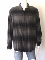CHAPS Performance Gray Shade Plaid Button Down Flannel Shirt (Size XXL) - £11.69 GBP