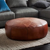 Multi-functional Moroccan Leather ottoman , Pouf , Handmade , footrest , footsto - £279.77 GBP