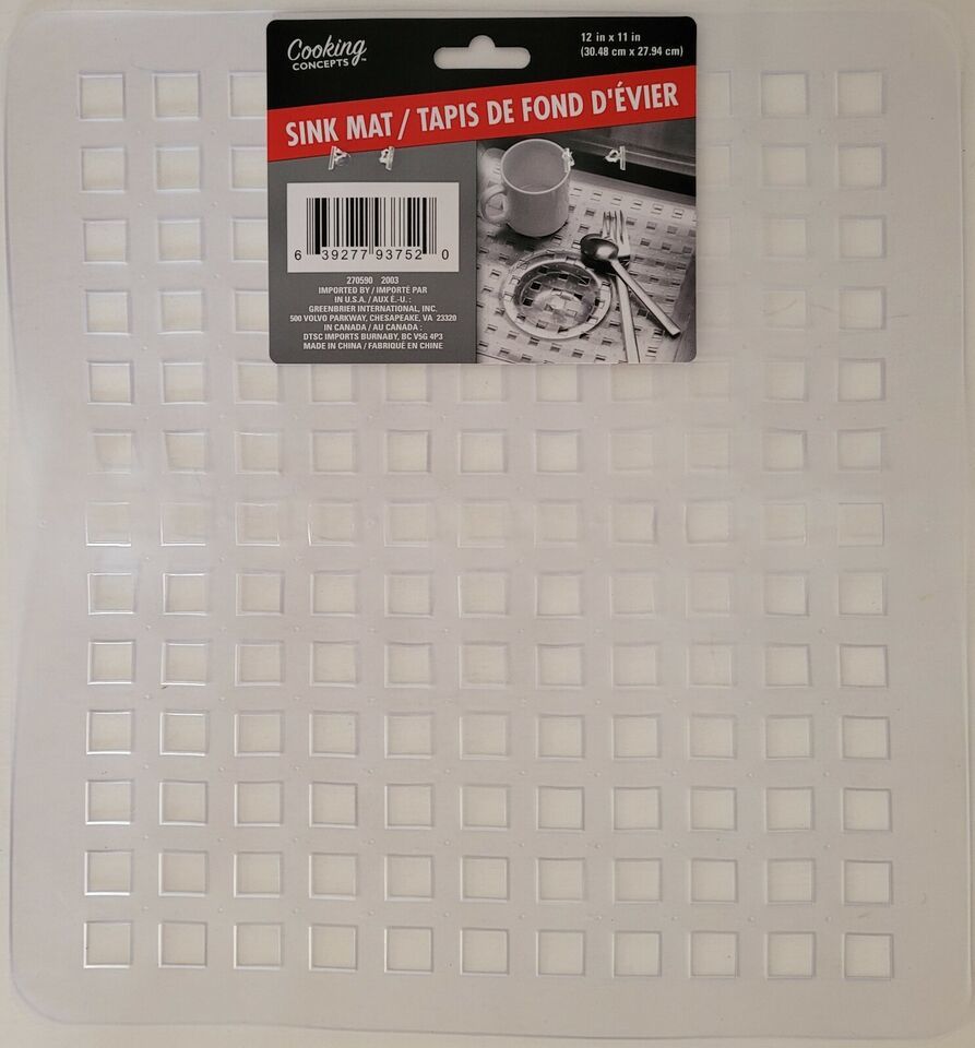 Primary image for Kitchen Sink Mats 12.5” x 11” Soft Clear Plastic Grid 1 Ct/Pk
