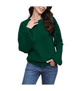 LISILONG Women&#39;s Long Sleeve Pullover Sweater Chunky Knit Green L - $407.46 MXN