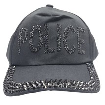 Studded Police Hat Cap Black Rhinestones Patrol Officer Cop Costume 999475 - $19.79