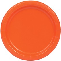 Pumpkin Orange Round Disposable Paper Dinner Plates - 9&#39;&#39;, 16 Pieces - Perfect f - £11.35 GBP