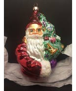 Christopher Radko SANTA Claus &amp; Oh Christmas TREE Glass Ornament - $37.50