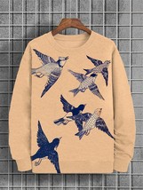 Men&#39;s Flying Birds Art Print Casual Sweatshirt - $28.00