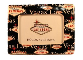 Vegas Photo Frame 4x6 Ceramic Black White Red Original BOX - $184.34 MXN