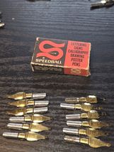 Vintage HUNT SPEEDBALL PENS B-1 Round Calligraphy Pen Ink Nibs Box of 12... - $13.00