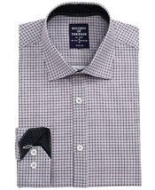 NWT Society of Threads Men&#39;s 14.5 32-33 Slim-Fit Black Check Dress Shirt - £15.46 GBP