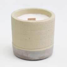 Cream Concrete Wooden Wick Candle - Coffee In The Club - £8.55 GBP