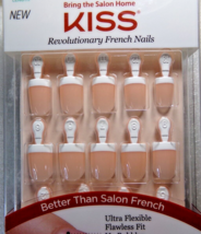 Kiss Revolutionary White French,  Glue On Nail Real Short KSA04 RARE---N37 - $10.44